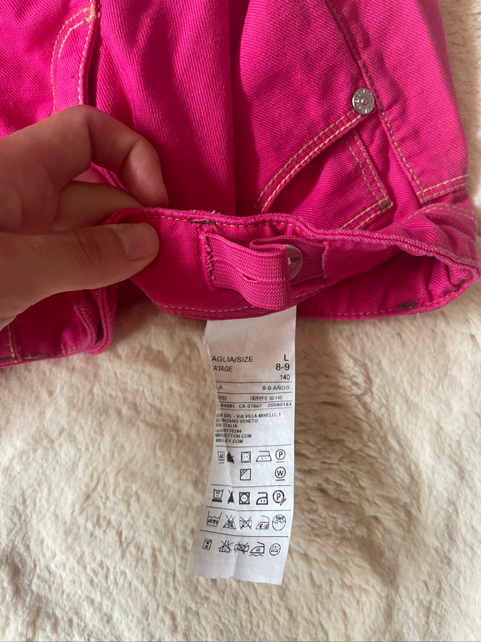 Korte roze Benetton jeans voor 8-9 jaar – photo 3